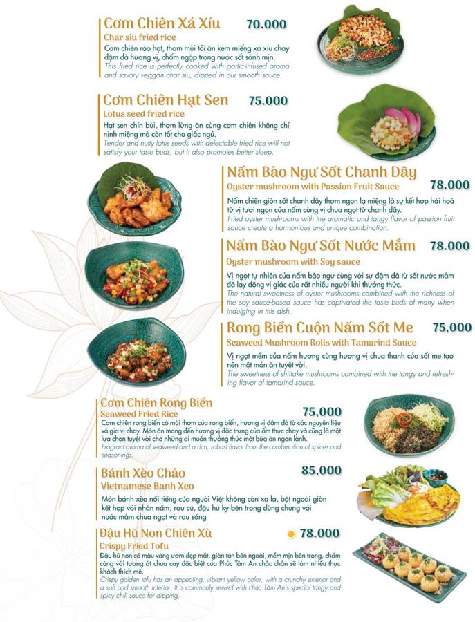Món chính menu